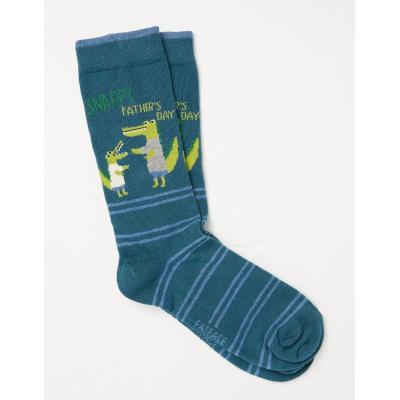 One Pack Snappy Dad Socks Teal Green